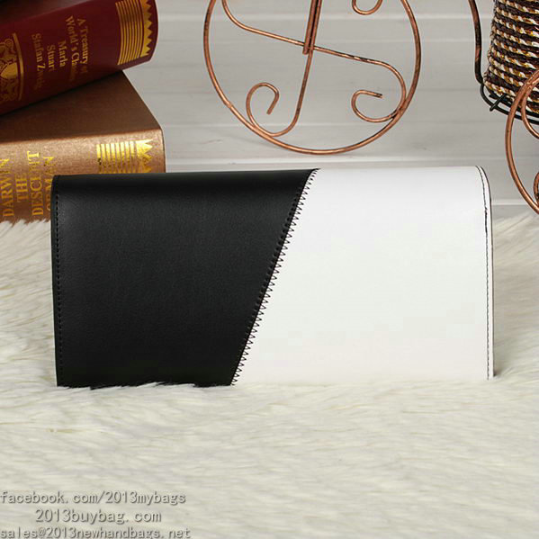 dior bi-fold wallet calfskin 119 black&white